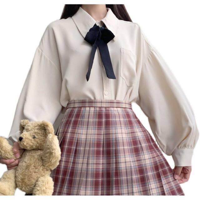 【XXL】長袖シャツ ブラウス ロリータ フェミニン 量産型 地雷系 制服 レディースのトップス(シャツ/ブラウス(長袖/七分))の商品写真