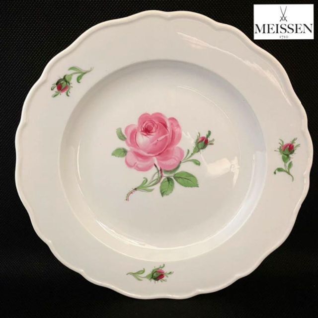 【売り切れ必至‼︎】①Meissen/マイセン/ピンクローズ/高級プレート/皿