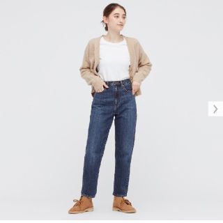 ユニクロ(UNIQLO)のユニクロ　ペグトップ　ハイライズ　ジーンズ　デニム　24 61cm(デニム/ジーンズ)