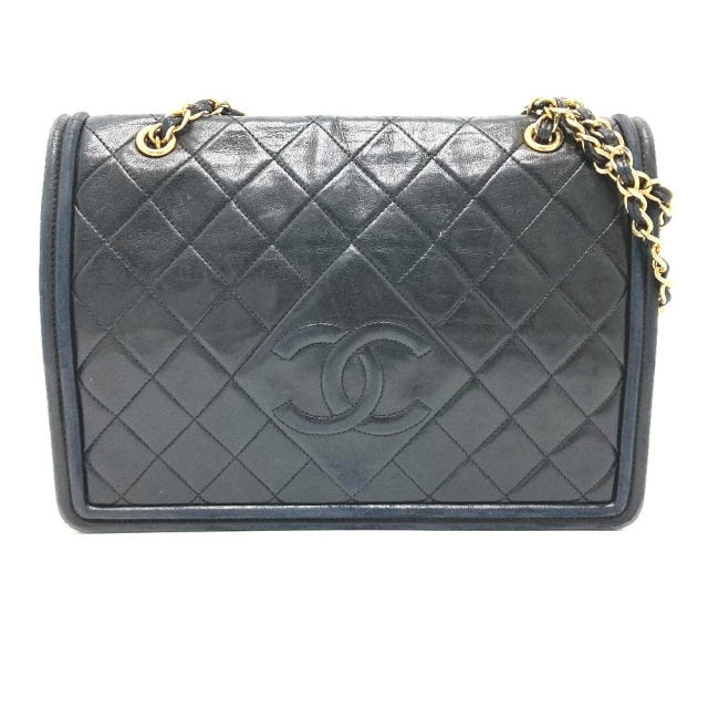 シャネル CHANEL マトラッセ CC ココマーク Wチェーンバッグ ショルダーバッグ ラムスキン ブラック