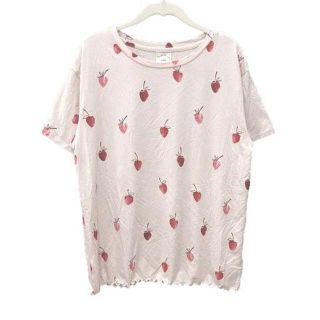 ジェラートピケ(gelato pique)のジェラートピケ ルームウェア Tシャツ 半袖 イチゴ F ライトベージュ ■MO(パジャマ)