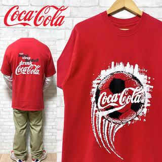 コカコーラ(コカ・コーラ)のCoca-Cola コカコーラ サッカーボール 発泡プリント Tシャツ(Tシャツ/カットソー(半袖/袖なし))