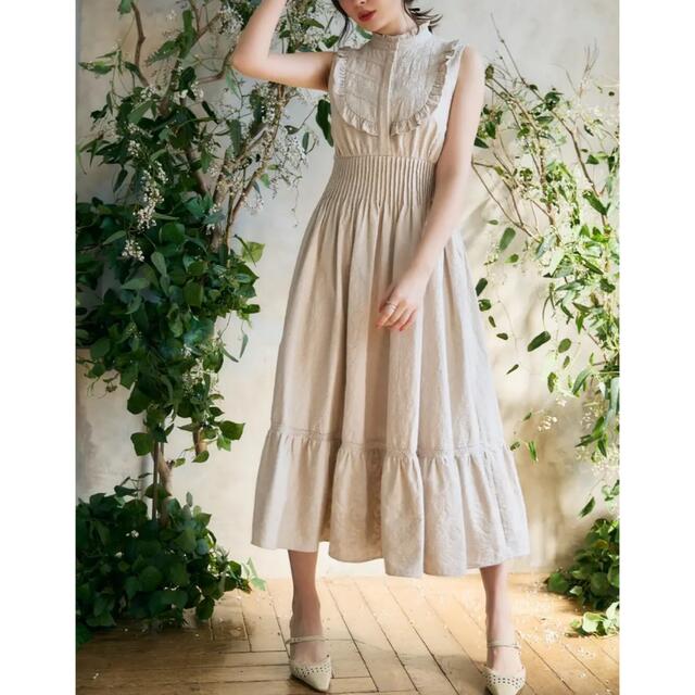 Paisley Cotton Lace Long Dress ブラック S