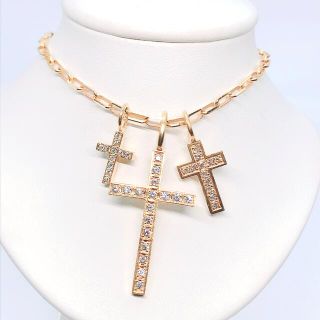 STAR JEWELRY - SJX クロスチャーム ダイヤモンドネックレス K18 ...