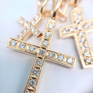 スタージュエリー クロス ダイヤモンド ネックレス 0.006CT