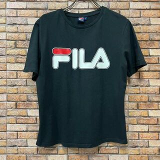 フィラ(FILA)のFILA フィラ　ビッグロゴプリントTシャツ　半袖　レディース　ウィメンズ　黒(Tシャツ(半袖/袖なし))
