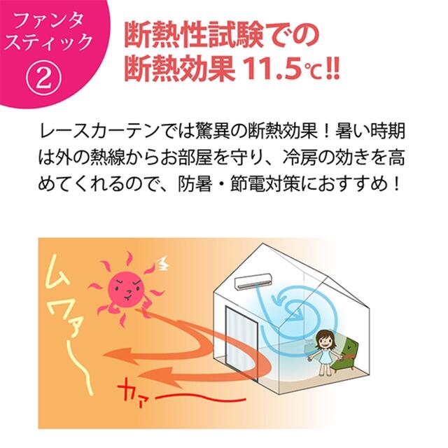 ①【カーテンくれない製品】遮光 ミラーレースカーテン2枚組 5