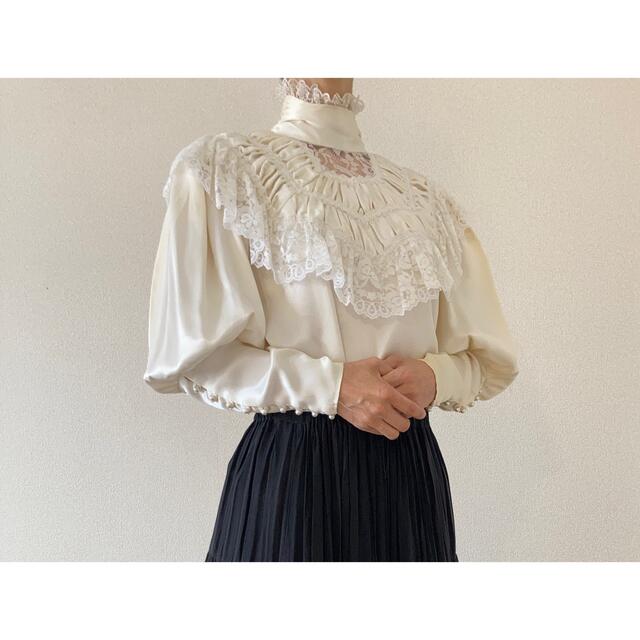 ★美品★ Gunne Sax ガニーサックス サテンブラウス