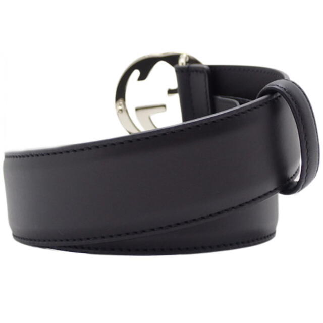Gucci - グッチ インターロッキングG バックルベルト レザー 黒