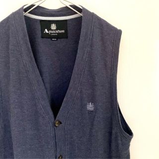 Aquascutum アクアスキュータム (M) Ｖネック ベスト ボタン