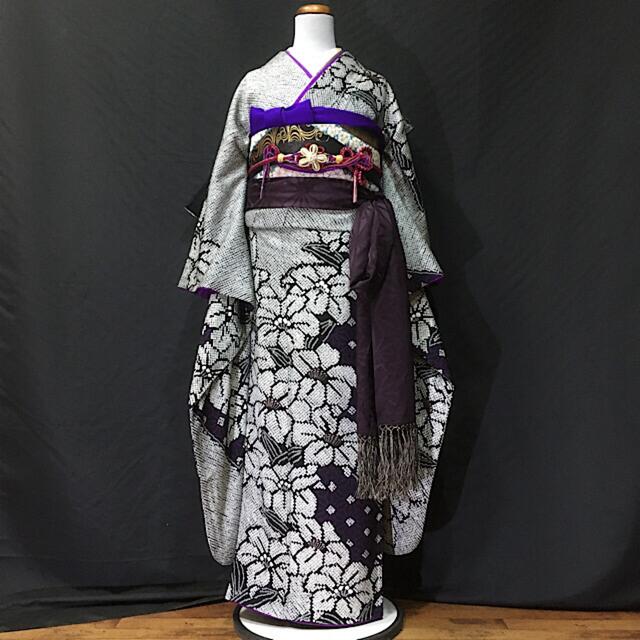 冬の華 【最終お値引き】逸品 大特価 銀通し 辻が花 絞り 振袖