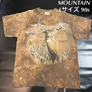 極レア THE MOUNTAIN 90s Tシャツ アニマル　タイダイ柄 鹿(Tシャツ/カットソー(半袖/袖なし))