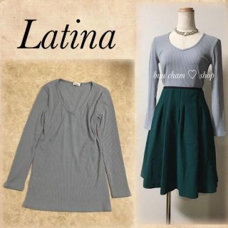 アナップラティーナ(ANAP Latina)のLatina♡Vネックリブトップス(カットソー(長袖/七分))