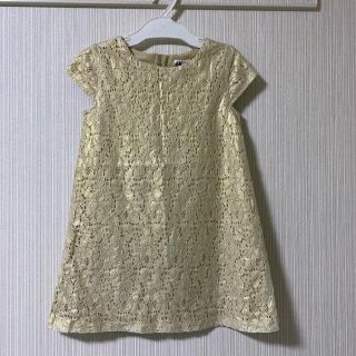 エイチアンドエム(H&M)の<110cm>H&M シャンパンゴールドワンピース(ワンピース)