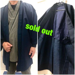 SALE！ 男物 羽織 ネイビー夏物  オシャレ(着物)