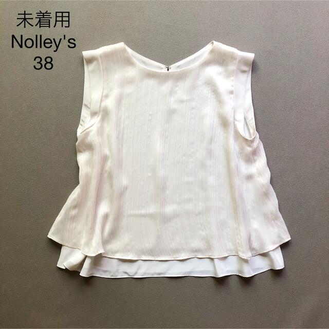 NOLLEY'S(ノーリーズ)の644未着用ノーリーズ フレンチスリーブ重ねプリーツシフォンブラウス 38 レディースのトップス(シャツ/ブラウス(半袖/袖なし))の商品写真