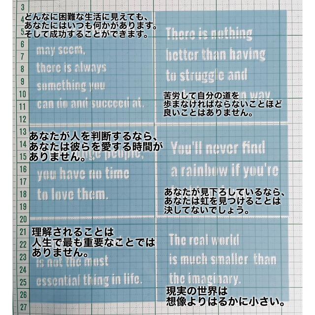 ステンシルシート 英文 No.6の通販 by miyu|ラクマ ステンシルシート 英文 No.6