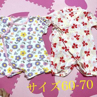 ニシマツヤ(西松屋)のサイズ60-70 女の子ロンパースセット販売(ロンパース)