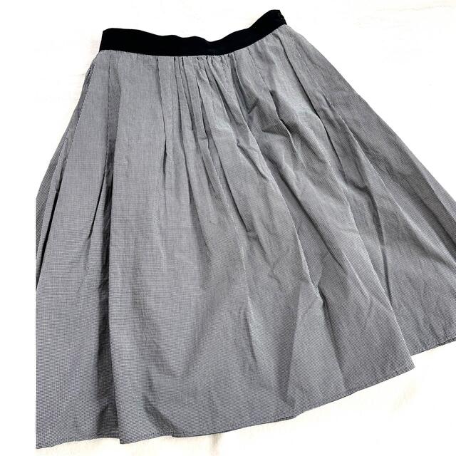 MARGARET HOWELL(マーガレットハウエル)のマーガレットハウエル マイクロギンガムチェック　フレアスカート　ギャザータック レディースのスカート(ひざ丈スカート)の商品写真