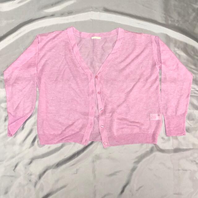 GU(ジーユー)のレディース　カーディガン　ジーユー　g.u  女性　ムラサキ　ピンク レディースのトップス(カーディガン)の商品写真