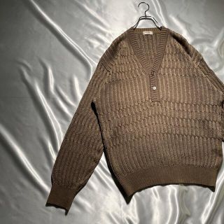 希少 ヴィンテージ 古着 セリーヌ ハーフボタン Vネック ニット