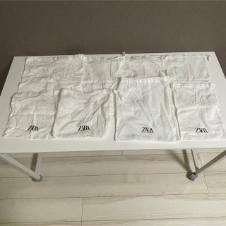 ザラ(ZARA)のZARA ザラ 巾着 ショッパー エコバッグ 袋 8点セット ホワイト 新品(ショップ袋)