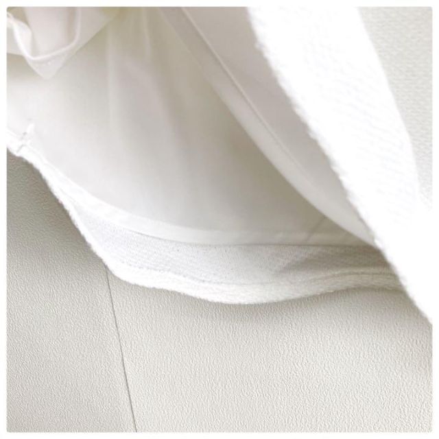 ANAYI(アナイ)の【エレガント】アナイ　レディース　膝丈スカート　上品スカート　ホワイト　M レディースのスカート(ひざ丈スカート)の商品写真