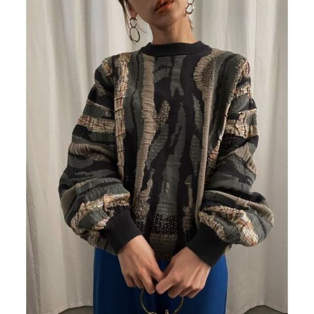 Ameri VINTAGE(アメリヴィンテージ)の今季 AMERI UND MARBLE JACQUARD KNIT 正規品 レディースのトップス(ニット/セーター)の商品写真