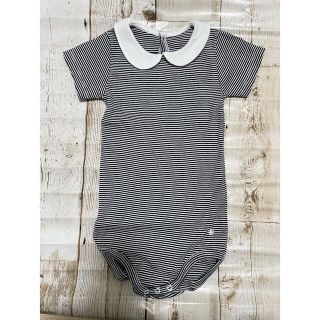 プチバトー(PETIT BATEAU)のPETIT BATEAU ミラレ衿つきボディ(ロンパース)