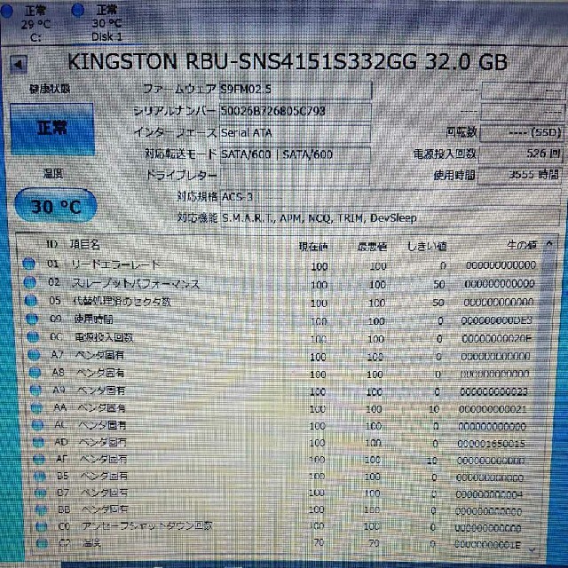 KINGSTON RBU-SNS4151S332GG 32GB SSD スマホ/家電/カメラのPC/タブレット(PCパーツ)の商品写真