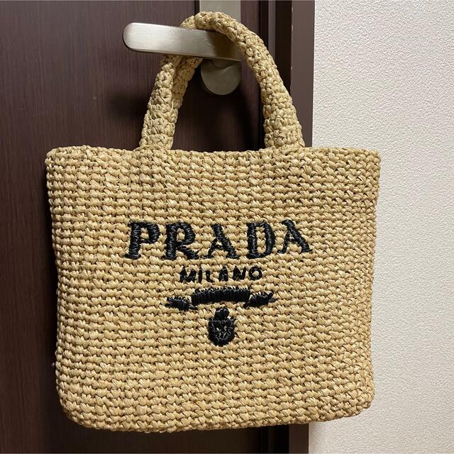 PRADA プラダ　ラフィア　スモール　かご　トート　バッグ