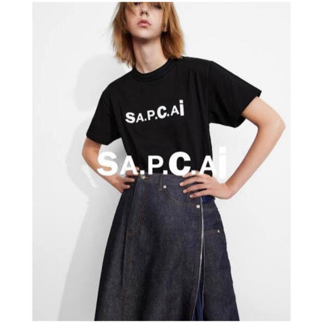 トップスA.P.C. Sacai Tシャツ S ブラック　黒　APC アーペーセー