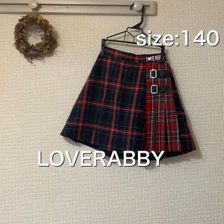 美品　LOVERABBY ラブラビ　チェック　キュロット　赤　可愛い(スカート)