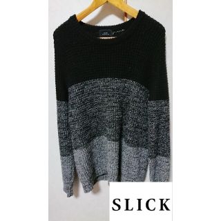 SLICK - スリック SLICR ブラック グラデーションニット セーター 高品質 ニット