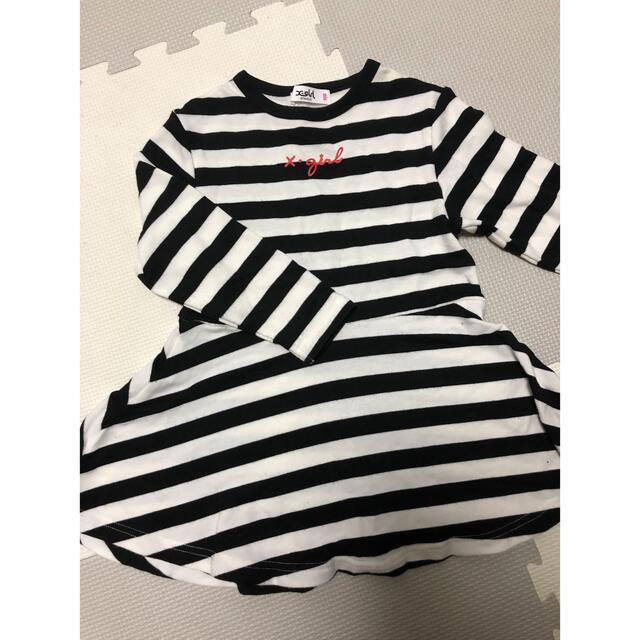 X-girl(エックスガール)の美品　x-girl ワンピース　size100 キッズ/ベビー/マタニティのキッズ服女の子用(90cm~)(ワンピース)の商品写真