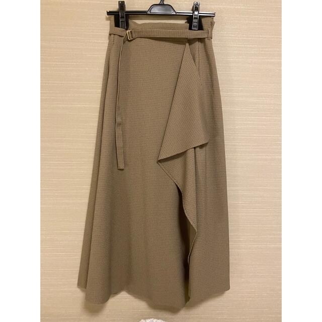 anuans ラップドレープスカート KHAKI BEIGE