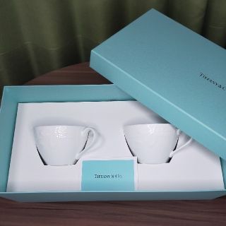 ティファニー(Tiffany & Co.)の【未使用】ティファニー　テラス　カップ＆ソーサー　ペアセット(グラス/カップ)