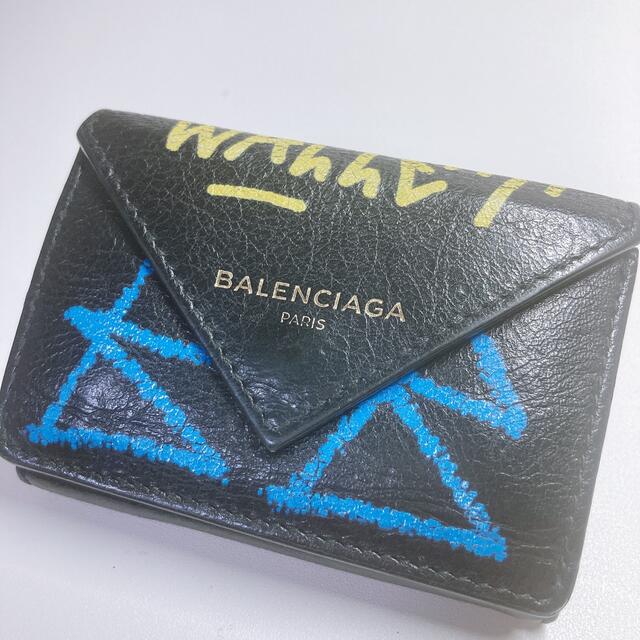 BALENCIAGA バレンシアガ 三つ折り財布 ミニウォレット グラフィティ