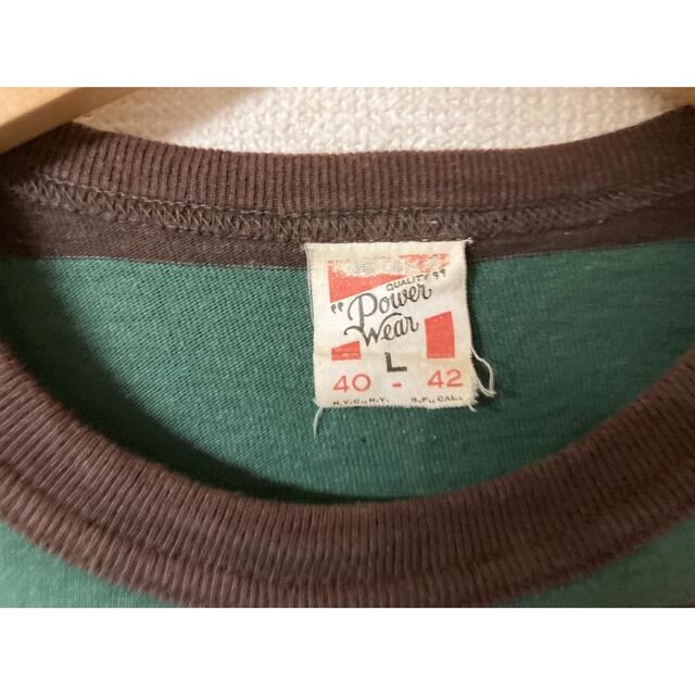 FREEWHEELERS(フリーホイーラーズ)の美中古 フリーホイーラーズ ボーダーTシャツ グリーン×チャコールブラック ４０ メンズのトップス(Tシャツ/カットソー(半袖/袖なし))の商品写真