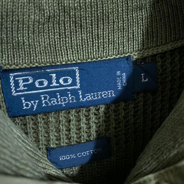 POLO RALPH LAUREN - ラルフローレン カーキ 抹茶 ショールカラー ニット USA古着 90s メンズの通販 by