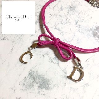 Christian Dior リボン型チョーカー ゴールド CD ロゴ