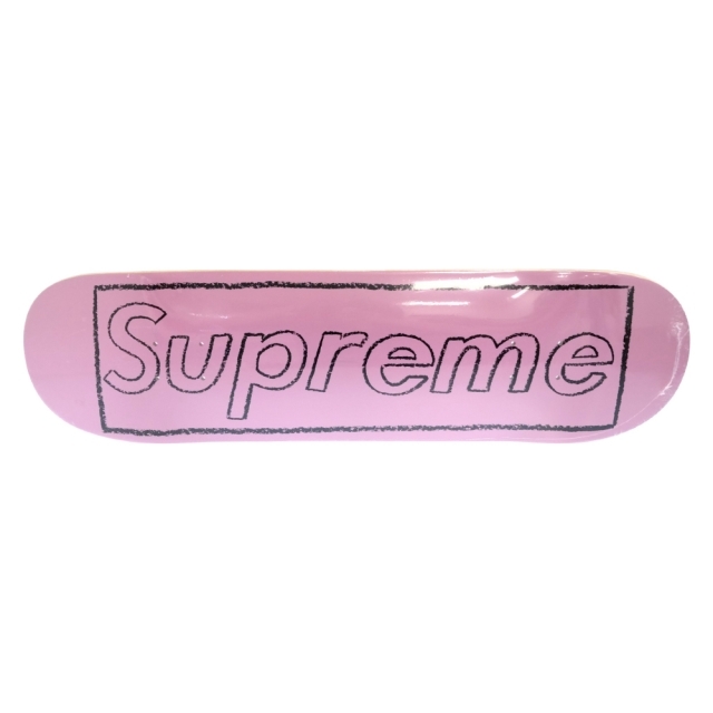 SUPREME シュプリーム 21SS ×KAWS Chalk Logo Skateboard Deck カウズ チョークロゴ スケートボードデッキ ピンク21センチ横幅