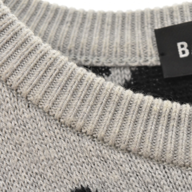 BALENCIAGA バレンシアガ 総柄ロゴジャガード クルーネックニット