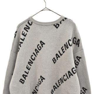 Balenciaga - BALENCIAGA バレンシアガ 総柄ロゴジャガード クルー