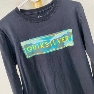 クイックシルバー(QUIKSILVER)のQUIK SILVER ボックスロゴ長袖Tシャツ　ブラック　Sサイズ(Tシャツ/カットソー(七分/長袖))