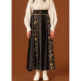 マメ(mame)の新品タグ付◉ patch long skirt ブラック　フミエタナカ(ロングスカート)