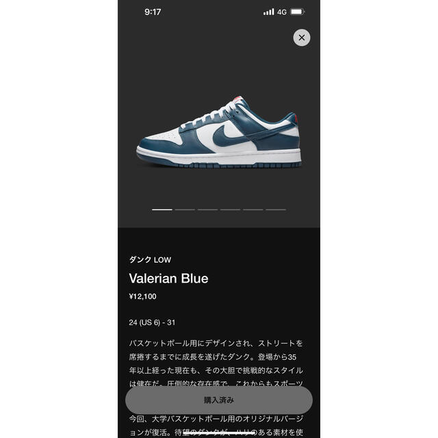 Nike Dunk Low "Valerian Blue" 28cm