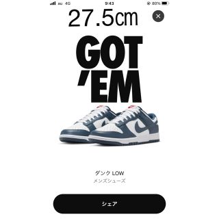 ナイキ(NIKE)のナイキ ダンクロー Valerian Blue 27.5㎝(スニーカー)