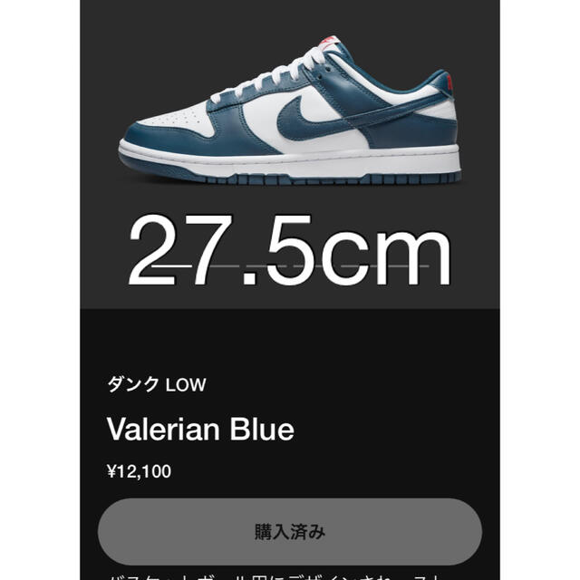 靴/シューズナイキ　ダンクローNike Dunk Low "Valerian Blue"