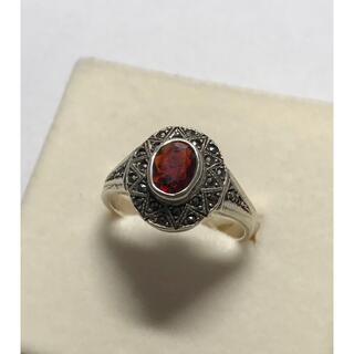 赤い石・シルバー925装飾指輪(リング(指輪))